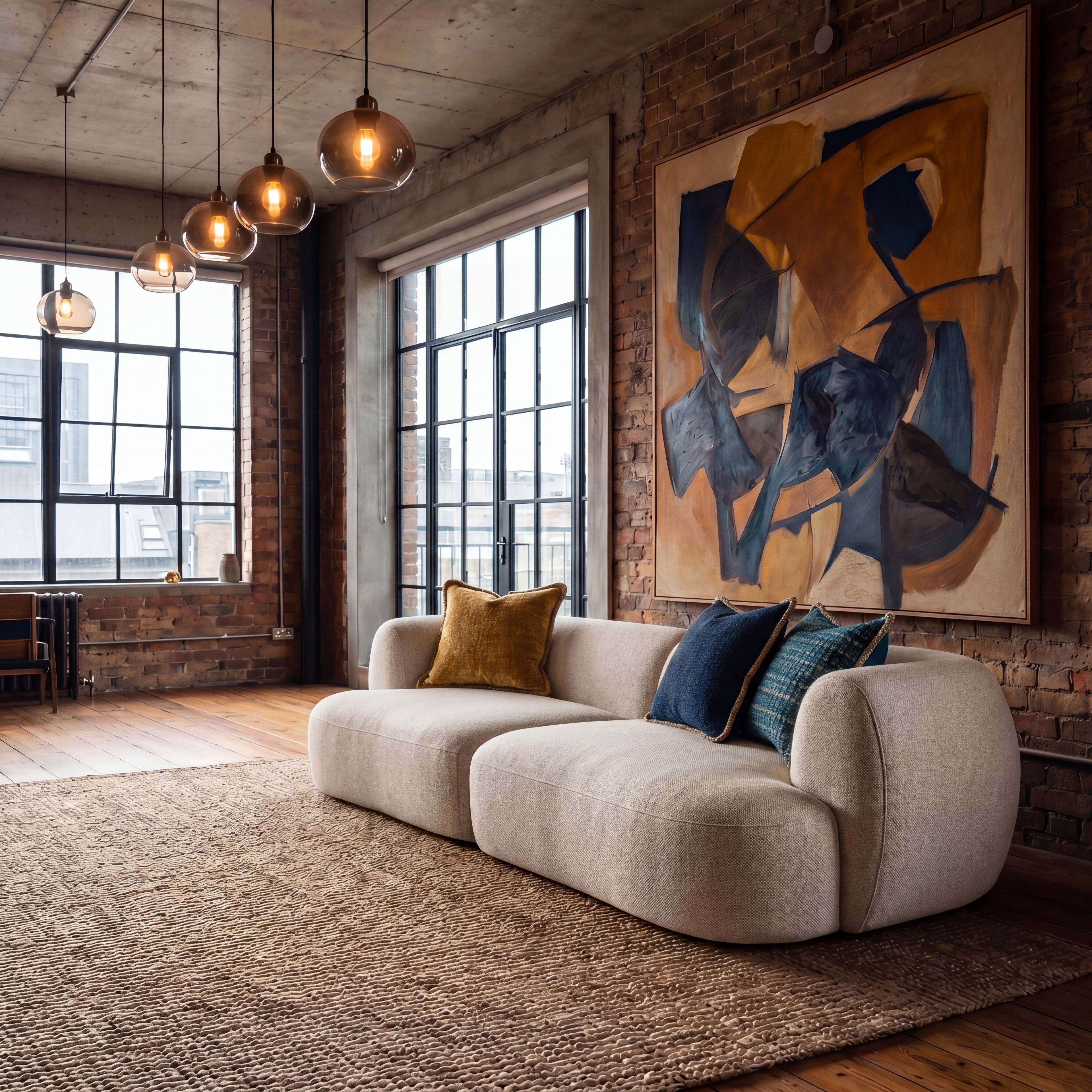 Ember Sectional Sofa in a loft apartment
